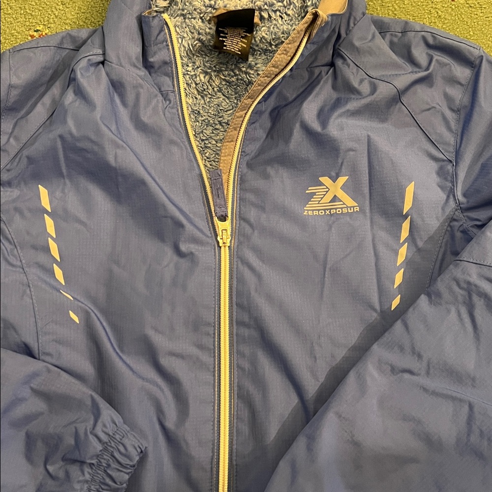 Girls ZeroXposur Blue Textured Jacket - Picture 3 of 7